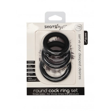 Shots | Δαχτυλίδια Πέους | Round Cock Ring Set | Black