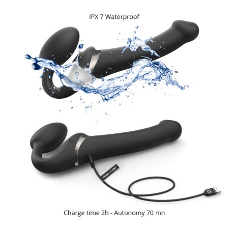 Strapless Stapon | Multi Orgasm Bendable 3 Motor | Small - Black