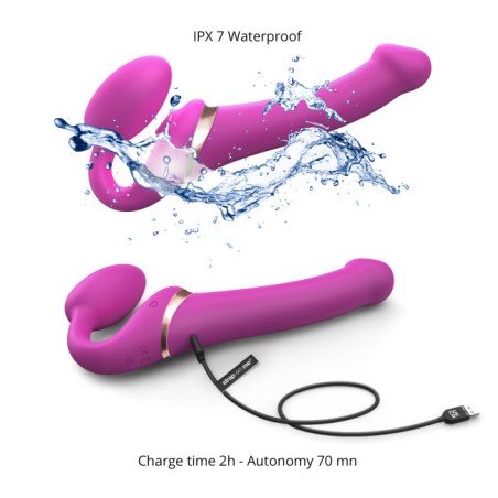 Strapless Stapon | Multi Orgasm Bendable 3 Motor | Small - Fuchsia