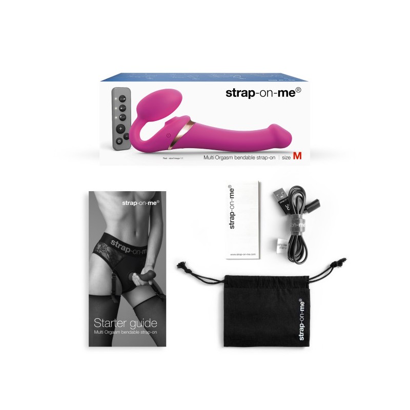 Strapless Stapon | Multi Orgasm Bendable 3 Motor | Small - Φούξια