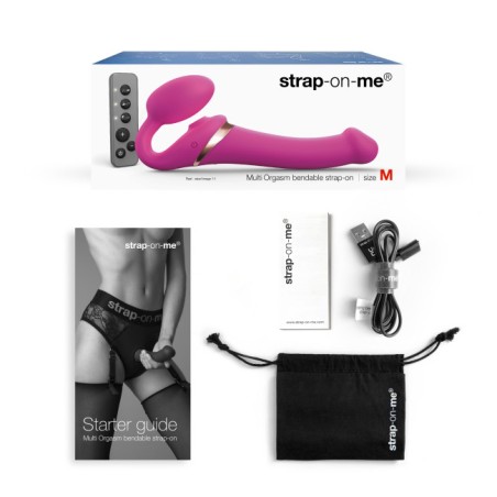Strapless Stapon | Multi Orgasm Bendable 3 Motor | Small - Fuchsia