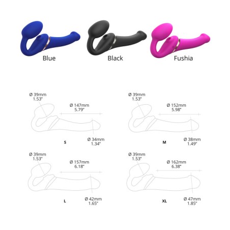 Strapless Stapon | Multi Orgasm Bendable 3 Motor | Small - Φούξια