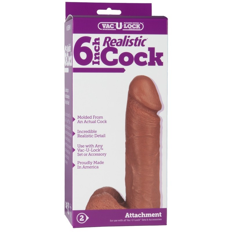 Doc Johnson - Vac-U-Lock - 15,5cm Realistic - Brown