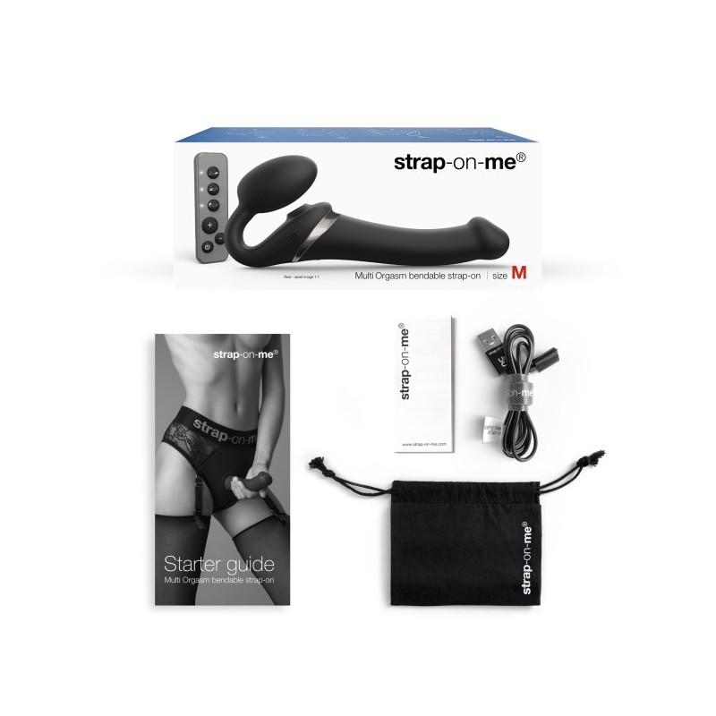 Strapless Stapon | Multi Orgasm Bendable 3 Motor | Large - Black