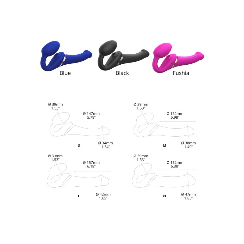 Strapless Stapon | Multi Orgasm Bendable 3 Motor | Large - Μαύρο