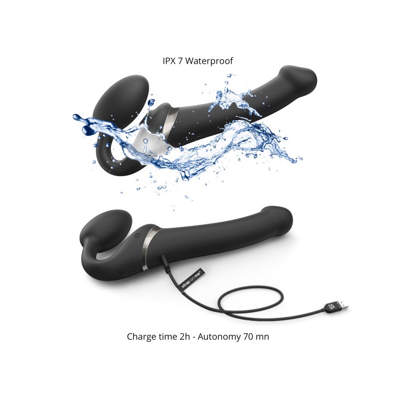 Strapless Stapon | Multi Orgasm Bendable 3 Motor | Extra Large - Black