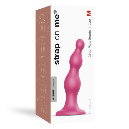 Dildo PLUG | Beads | Medium - Metallic Raspberry Pink