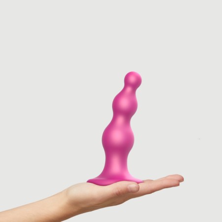 Dildo PLUG | Beads | Medium - Metallic Raspberry Pink