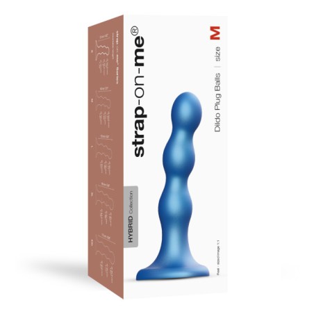 Dildo PLUG | Beads | Medium - Metallic Blue