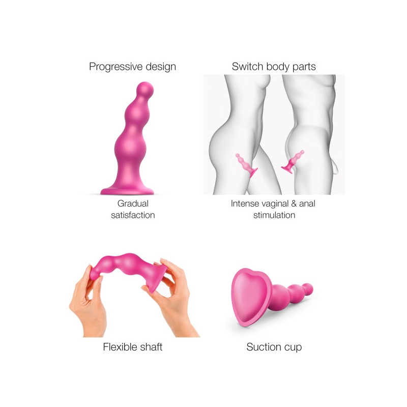 Dildo PLUG | Beads | Extra Large - Ροζ