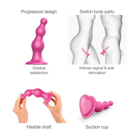 Dildo PLUG | Beads | Extra Large - Ροζ