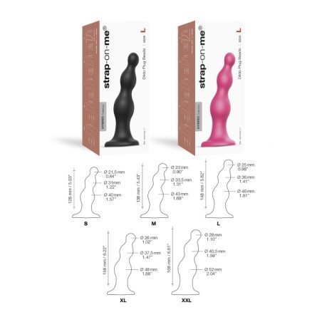 Dildo PLUG | Beads | Extra Large - Μαύρο