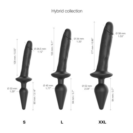 Switch PLUG-IN | Realistic Dildo & Butt plug | Small - Black