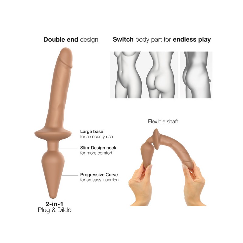 Switch PLUG-IN | Realistic Dildo & Butt plug | Large - Caramel