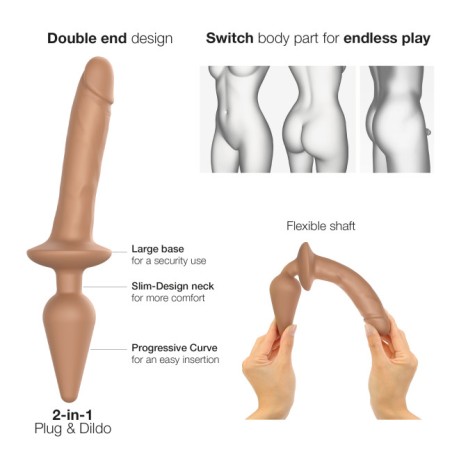 Switch PLUG-IN | Realistic Dildo & Butt plug | Large - Caramel