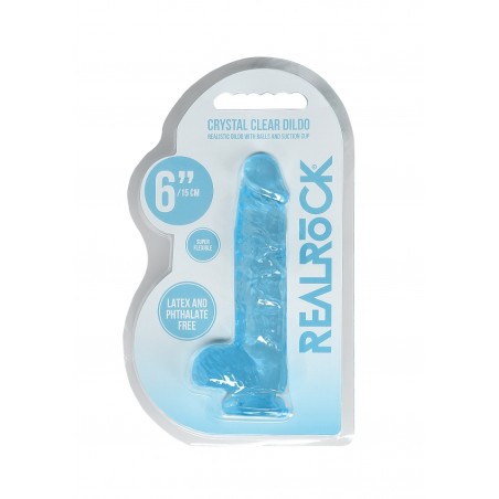 Real Rock | Realistic Dildo With Balls - Blue - 17cm | Ola4U SexShop