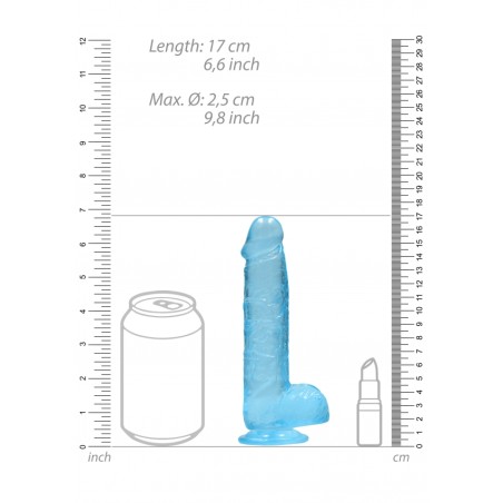 Real Rock | Realistic Dildo With Balls - Blue - 17cm | Ola4U SexShop