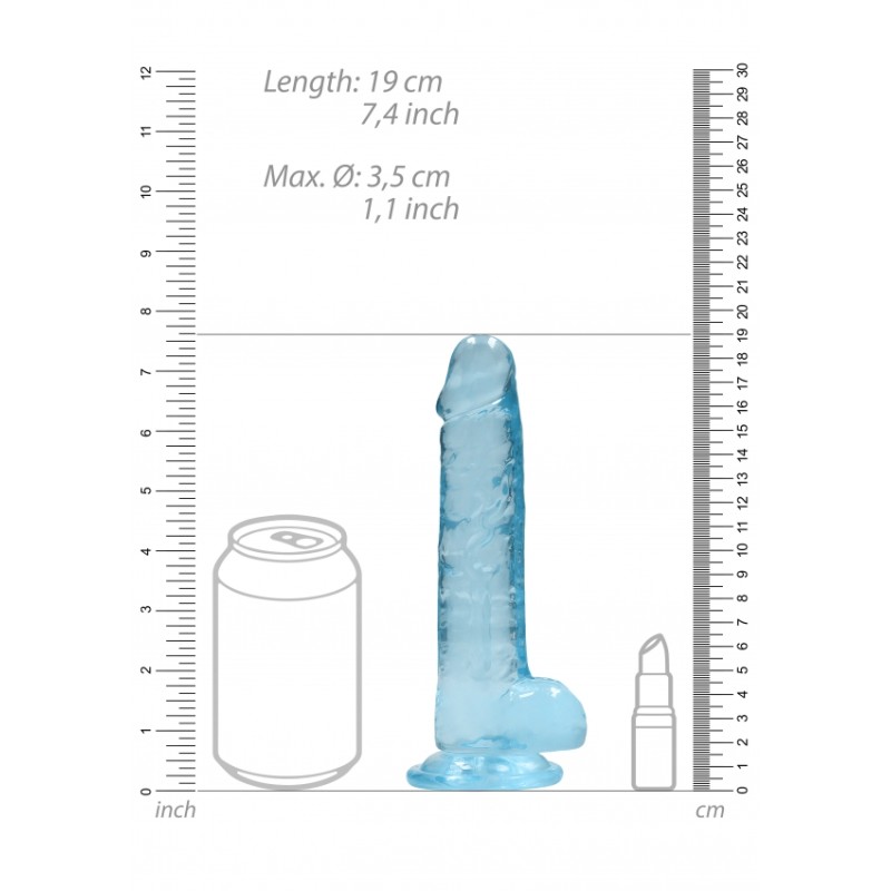 Real Rock | Realistic Dildo With Balls - Blue - 19cm | Ola4U SexShop
