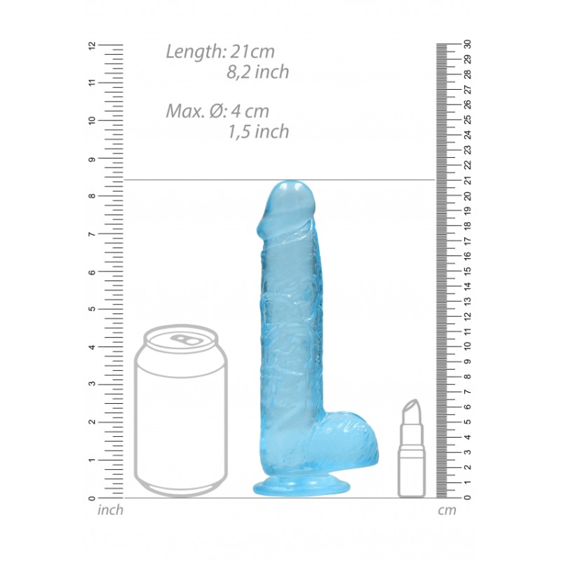 Real Rock | Realistic Dildo With Balls - Blue - 21cm | Ola4U SexShop