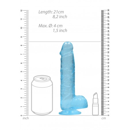 Real Rock | Realistic Dildo With Balls - Blue - 21cm | Ola4U SexShop