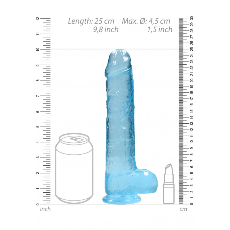 Ομοίωμα Πέους με Όρχεις | Real Rock  - Γαλάζιο | 25cm | Ola4U Sex Shop