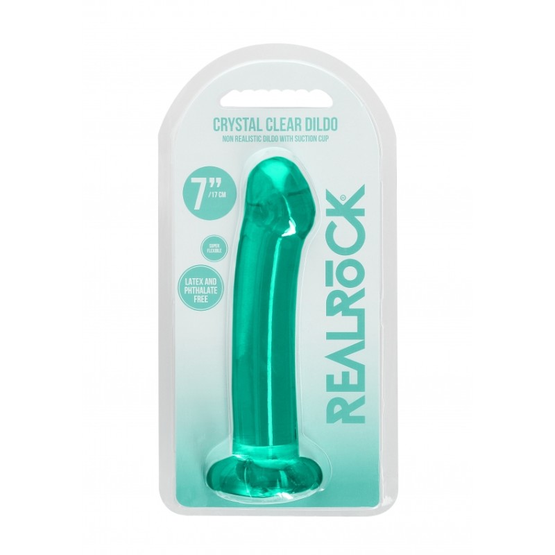 Λείο Ομοίωμα - Dildo με Βεντούζα | Real Rock  - Πράσινο | 17cm | Ola4U Sex Shop