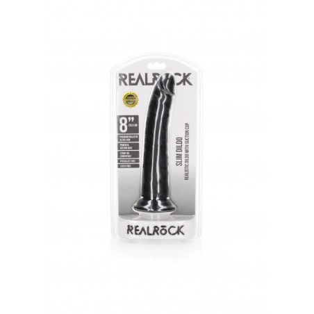 Slim Realistic Dildo with Suction Cup - Black - 20,5 cm | Ola4U SexShop