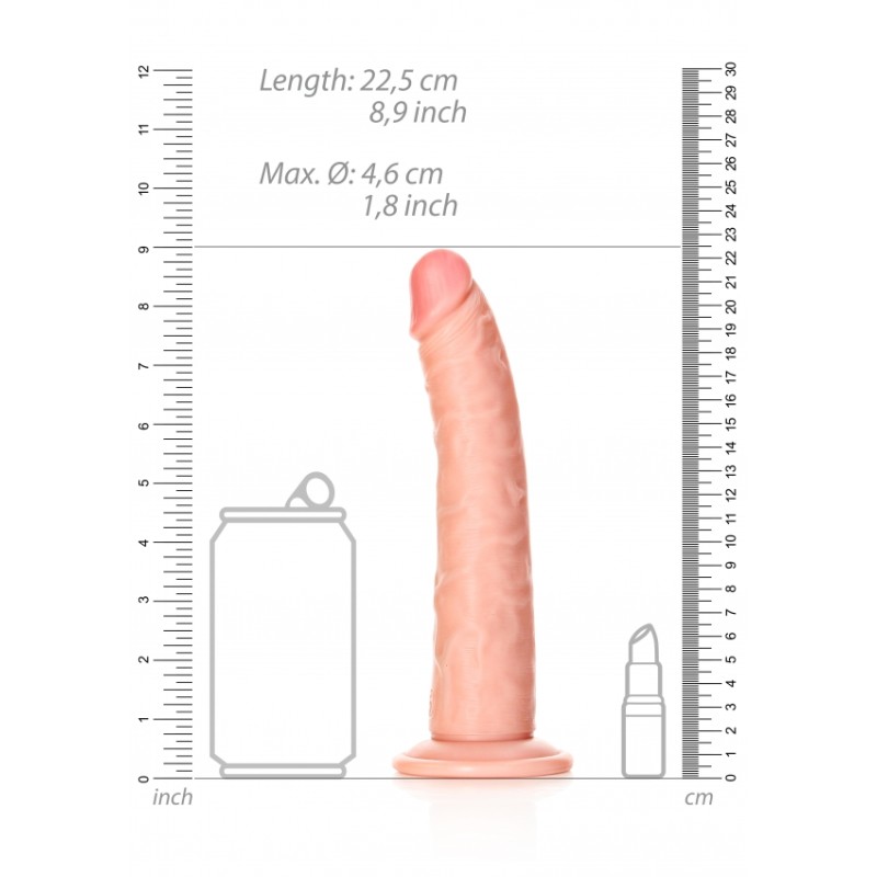Slim Realistic Dildo with Suction Cup - Flesh - 20,5cm | Ola4U SexShop
