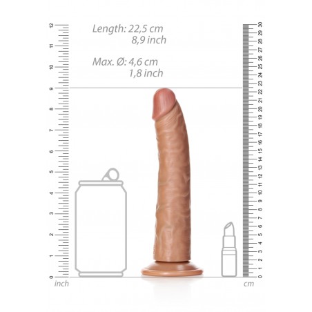 Slim Realistic Dildo with Suction Cup - Tan - 20,5cm | SexShop Ola4U