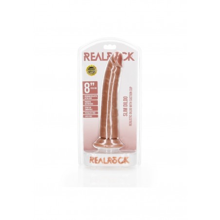 Slim Realistic Dildo with Suction Cup - Tan - 20,5cm | SexShop Ola4U