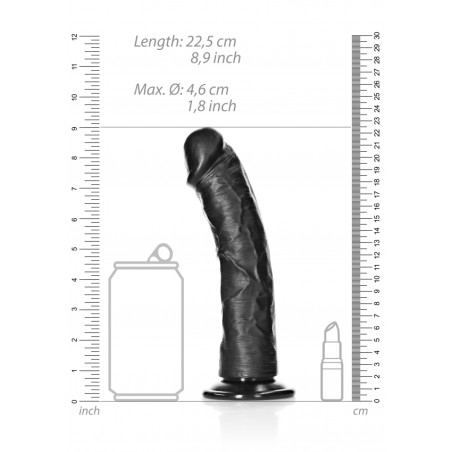 Curved Realistic Dildo with Suction Cup - 20,5 cm | Black | Sex Shop OLA4U