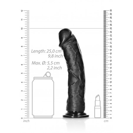 Curved Realistic Dildo with Suction Cup - 23 cm | Black | SexShop Ola4U