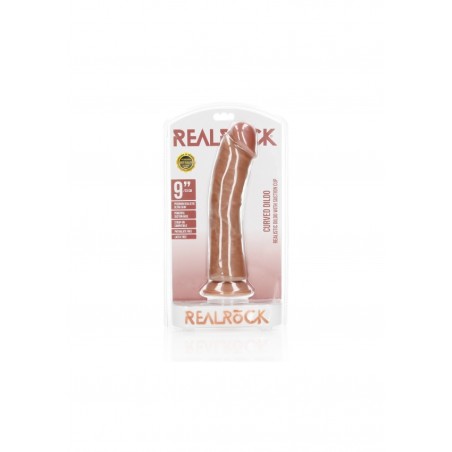 Curved Realistic Dildo with Suction Cup - 23 cm | Tan | SexShop Ola4U