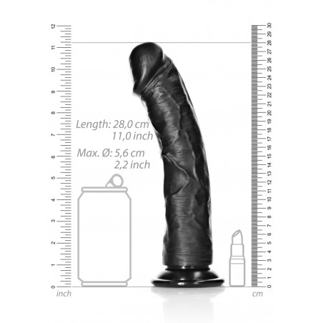 Curved Realistic Dildo with Suction Cup - 25,5 cm | Black | SexShop Ola4U