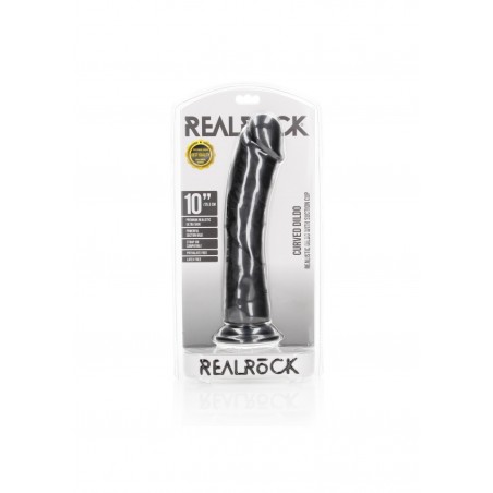 Curved Realistic Dildo with Suction Cup - 25,5 cm | Black | SexShop Ola4U