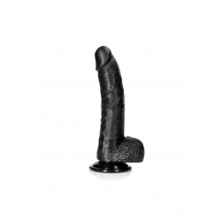 Curved Realistic Dildo Balls Suction Cup - 20,5 cm | Black | SexShop Ola4U