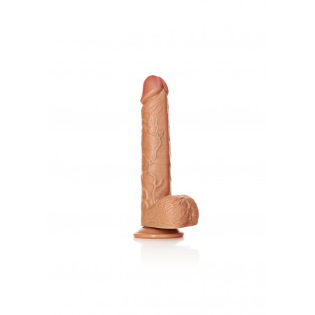 Straight Realistic Dildo Balls Suction Cup - 28 cm | Tan