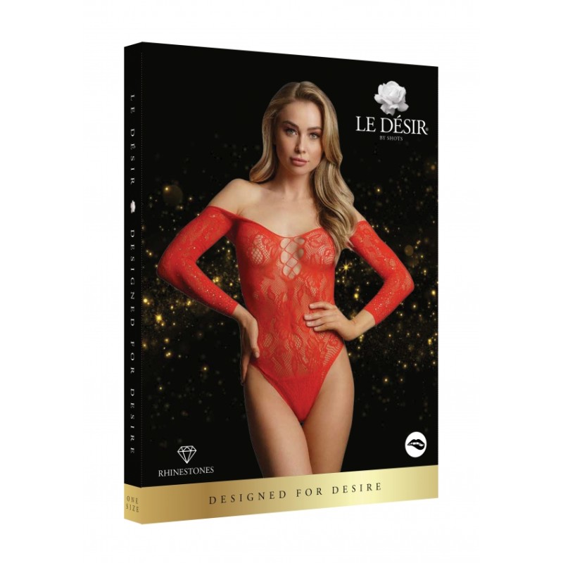 LE DÉSIR | Wonder Rhinestone Bodysuit 004 - Red