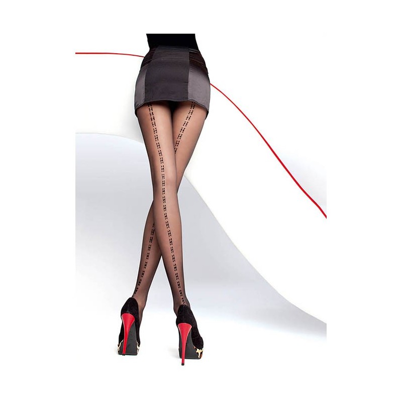 Fiore - Patterned Tights Florida Black