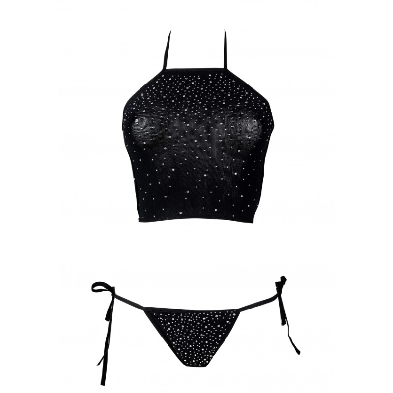 LE DÉSIR | Festive Rhinestone Top And Thong | Size: XL/3XL