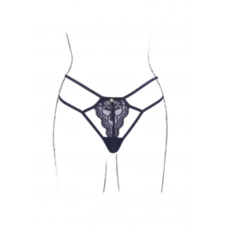 Faye | Thong with Adjustable Sliders and Golden Details | Size: S/XL