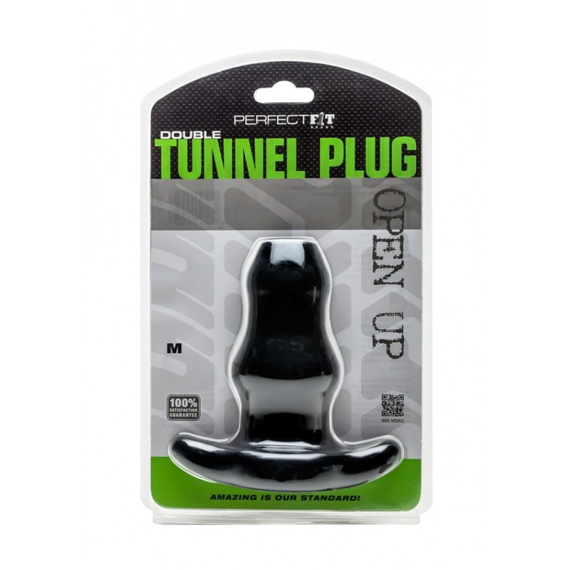 Double Tunnel Plug - Medium - Black | Ola4u | Sex shop