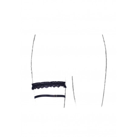 Le Desir | Celeste | Elastic Lace Garter with Sliders and Golden Details | Size: S/XL