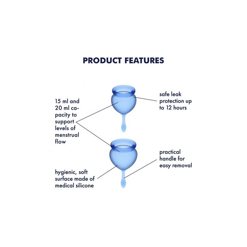 Satisfyer, Feel Good Menstrual Cup Set, Μπλε, Sex Shop, Ola4U
