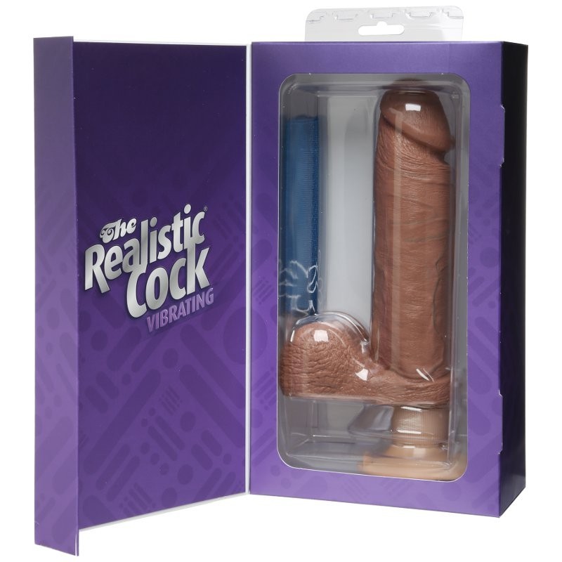 Doc Johnson - The Realistic Cock Vibrating 20cm - Brown