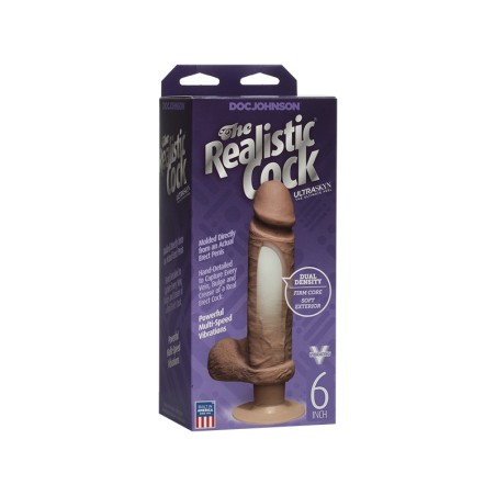 The Realistic Cock - UR3 Vibrating 15,5cm - Brown