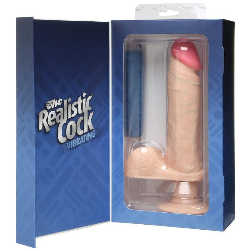 The Realistic: Cock Vibrating 20cm - White