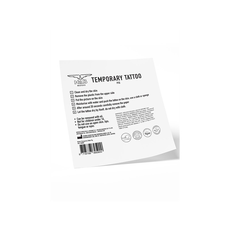 Mister B Temporary Tattoo PIG