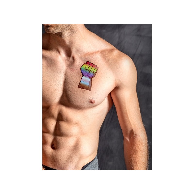 Mister B Temporary Tattoo Rainbow Fist, Ola4U, SexShop