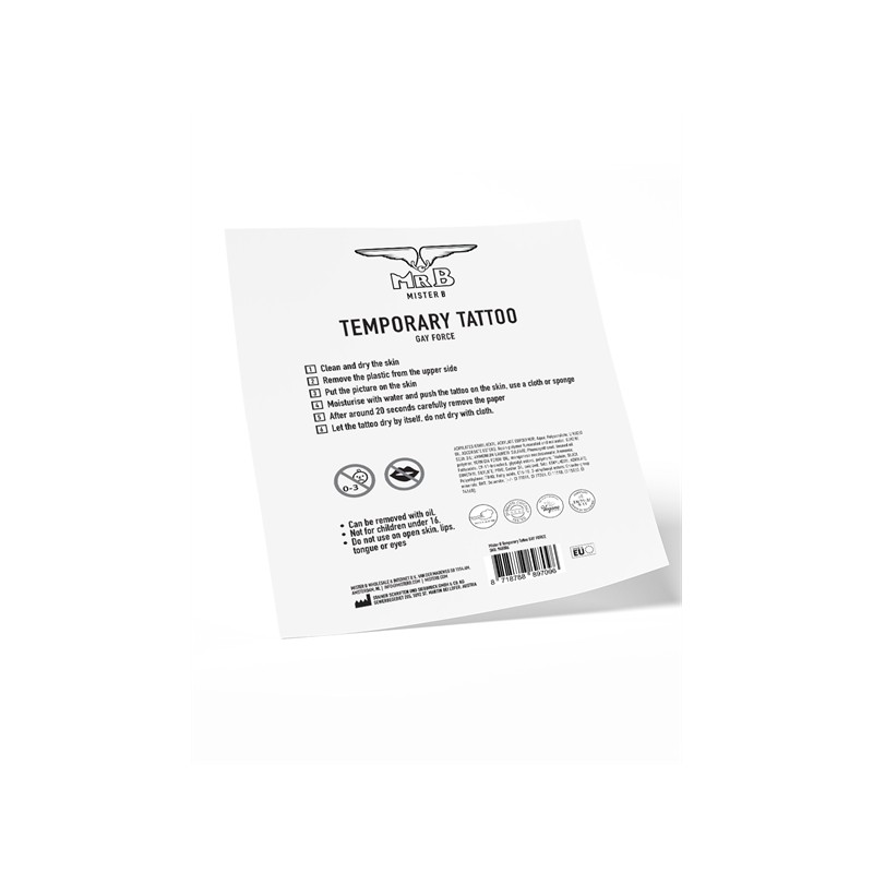 Mister B Temporary Tattoo Rainbow Fist, Ola4U, SexShop